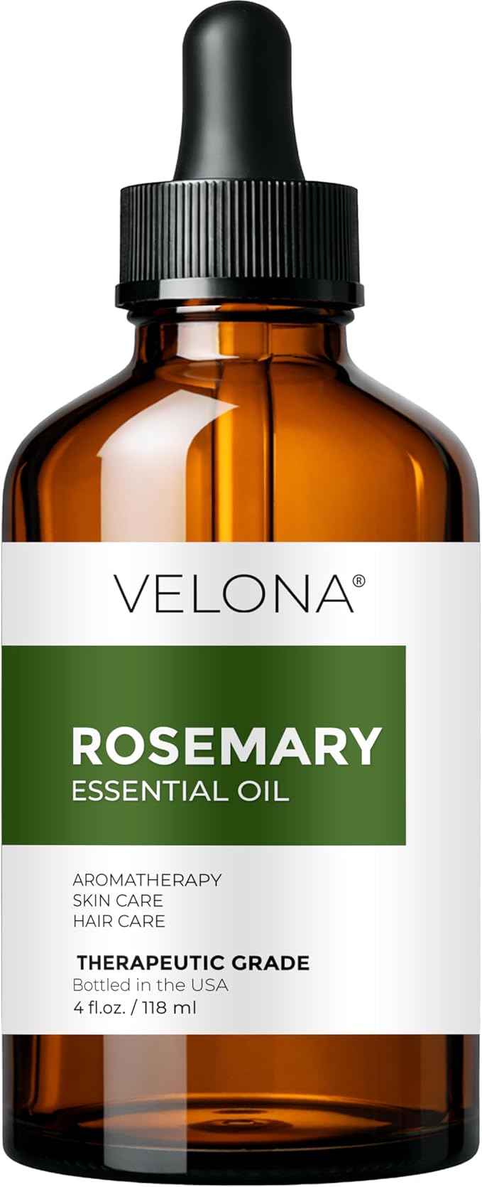 velona Rosemary Essential Oil - 4 Fl Oz | Therapeutic Grade | for Aromatherapy Diffuser, Massage, Skincare, Haircare, Soapmaking