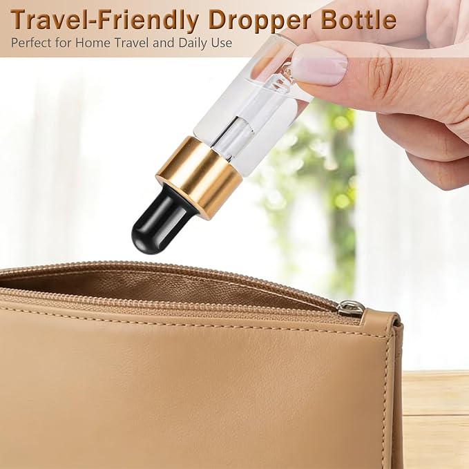 Elfenstall- Empty Clear 10pcs 10ml 1/3oz Mini Glass Bottle Sample Vial Small Essential Oil Bottle with Glass Eye Dropper Refillable Containers
