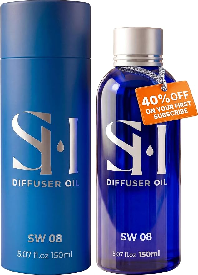 Sandalwood SW08 Hotel Scent Diffuser Oil | 5.07 Fl oz (150 ml) - Waterless Diffuser Oil Refill & Highly Concentrated Fragrance Oil, Diffuser Oil Scents Luxury, Hotel Oil Diffuser