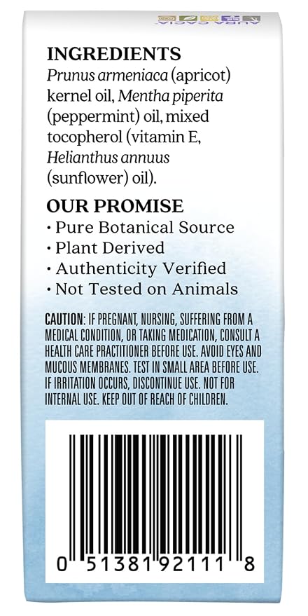 Aura Cacia Roll-On Essential Oil Blend, Peppermint, 0.31 Ounce