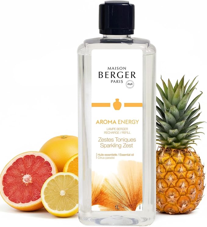 MAISON BERGER Lampe Berger Refill, 1 L, Sparkling Zest | Catalytic Lamp Fragrance Refill, Helps Neutralize Odors, ~160 h Fragrance Diffusion, Made in France