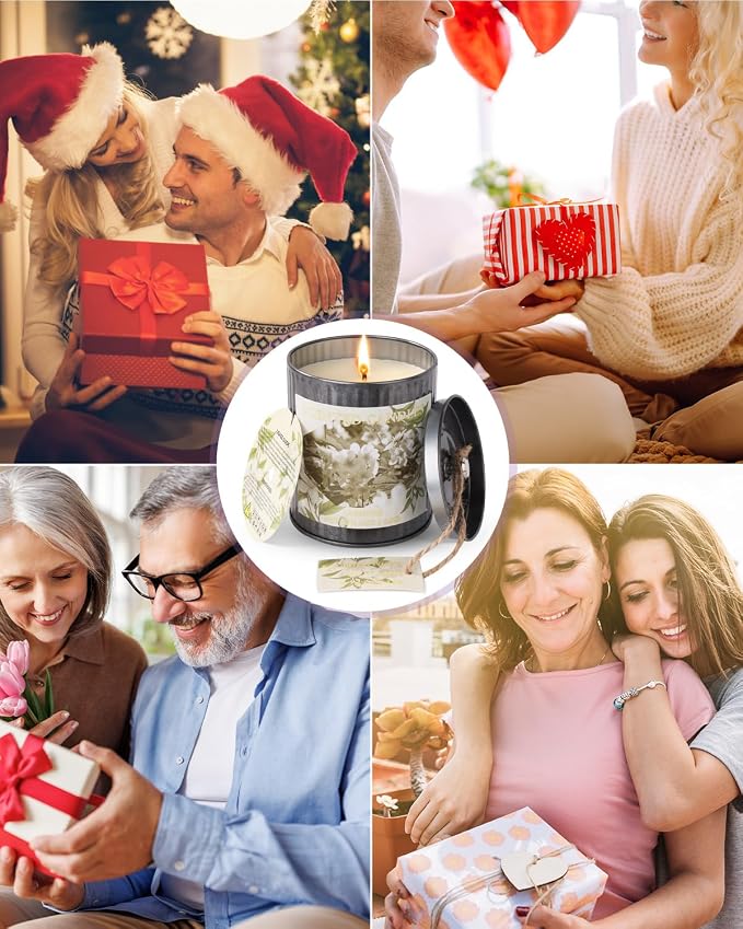 Scented Candles for Home, 8oz Soy Candle, 50H Burn, Cedarwood Aromatherapy, White Candle in Gift Box, Perfect for Birthday, Mother's Day, Christmas