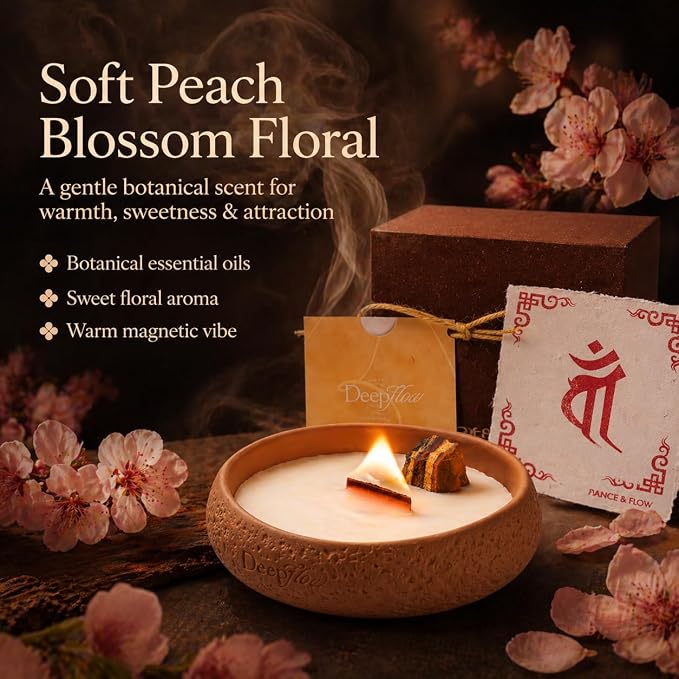 DEEP FLOW Tiger’s Eye Luxury Protection Candle - Jangchub Gold Ritual, Confidence & Grounding Scented Candle for Manifestation & Strength (Golden Resilience)