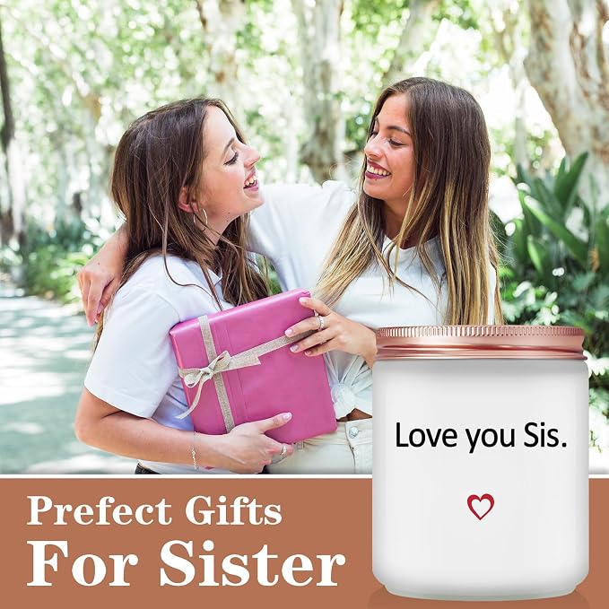 Sister Gifts from Sisters - Birthday Mothers Day Valentines Day Christmas Gift for Sister - Lavender Scented Candle