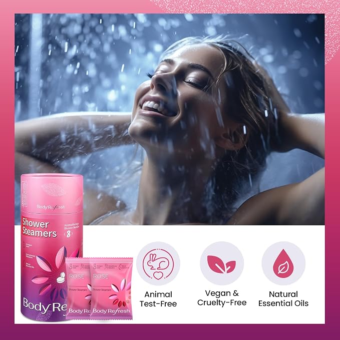 Shower Steamers Aromatherapy 8 Pack - Birthday Gifts for Women Mom Wife, Mothers Daay Gifts for Mom Wife from Daughter,Shower Bombs with Natural Essential Oils for Relaxation, Self Care Gift for Women