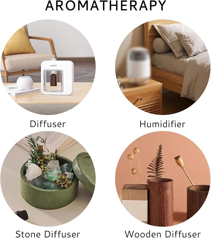 LOXIM Daytime Calm Collection Essential Oil Blends, Pure Natural Essential Oils Set of 3, Fragrance Oil Perfect for Humidifiers, Diffuser, Candle Making, Gifts - Rosemary, Sandalwood, Rose