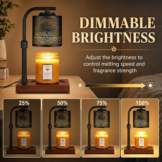 mocosa Candle Warmer Lamp with Adjustable Height Dimmable for New Home Decor Electric Candle Warmer for Jar Candles Birthday Gifts for Women Mom(Tree)