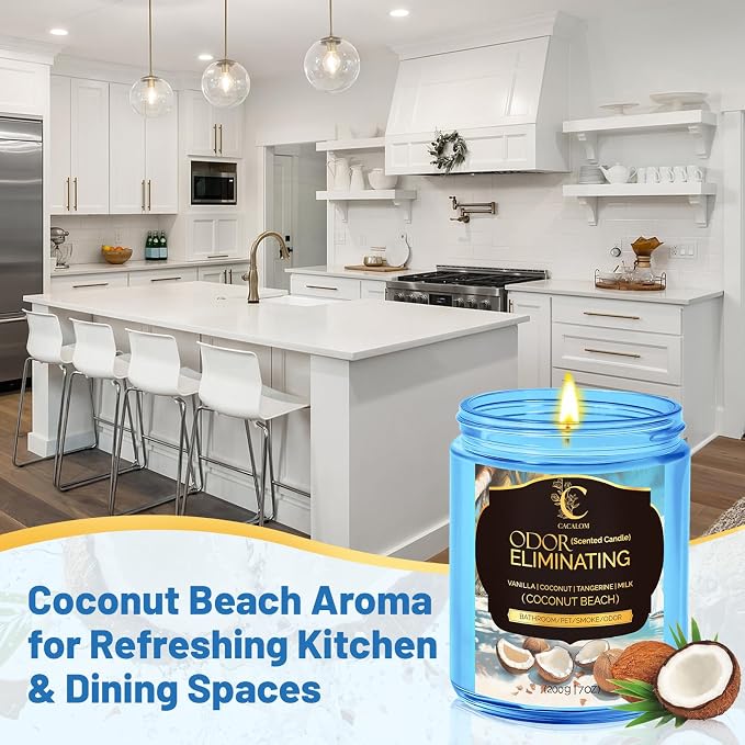 4 Pack Odor Eliminating Candles Set for Pet Smoke, Scented Candles for Home Decor Non Toxic Soy Wax Candle for Relaxing Stress Relief Women Men, 50 Hours Burning Time, House Warming Gifts for Host