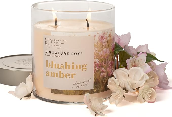 Signature Soy Lidded Blushing Amber Scented Candle