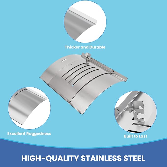 Flame Broiler Kit for Pit Boss PB150PPS Portable Pellet Grill, Heat Diffuser Replacement Parts for Pit Boss 10697 Table Top Wood Pellet Grill, Includes Main Plate and Slide Cover, Replaces Part 31971