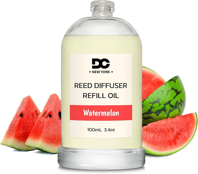 Daniella's Candles Watermelon Reed Diffuser Refill Oil, 3.4oz/100ml, Premium Fragrance Oil, Home Fragrance, Oil for Reed Diffusers, Long Lasting