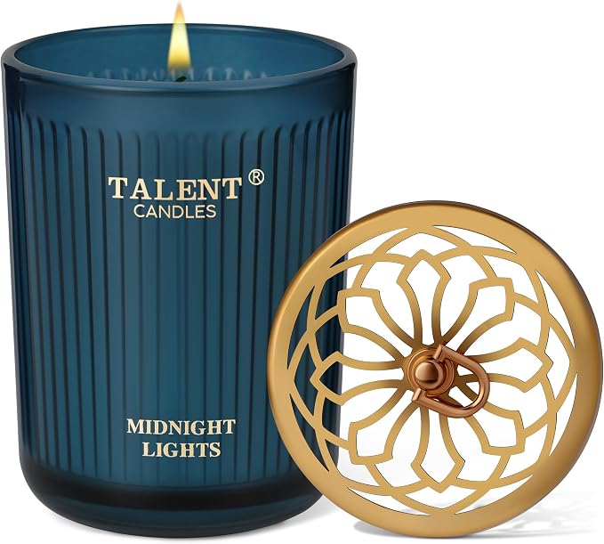 Talent Candles Jar Candles for Home Scented, Aromatherapy Candles Gifts for Women & Men, Natural Soy Candle, 8.4oz Traditional Style, Midnight Lights, GG79106NL-ML