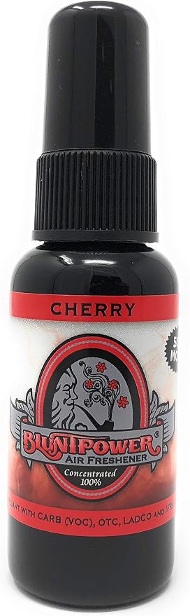BluntPower (Cherry, 1 Pack) Concentrated Air Freshener for Room and Car Spray - Oil-Based Diffuser Spray Bottle - Long-Lasting Bathroom Spray, Car Freshener, & Odor Eliminator Spray