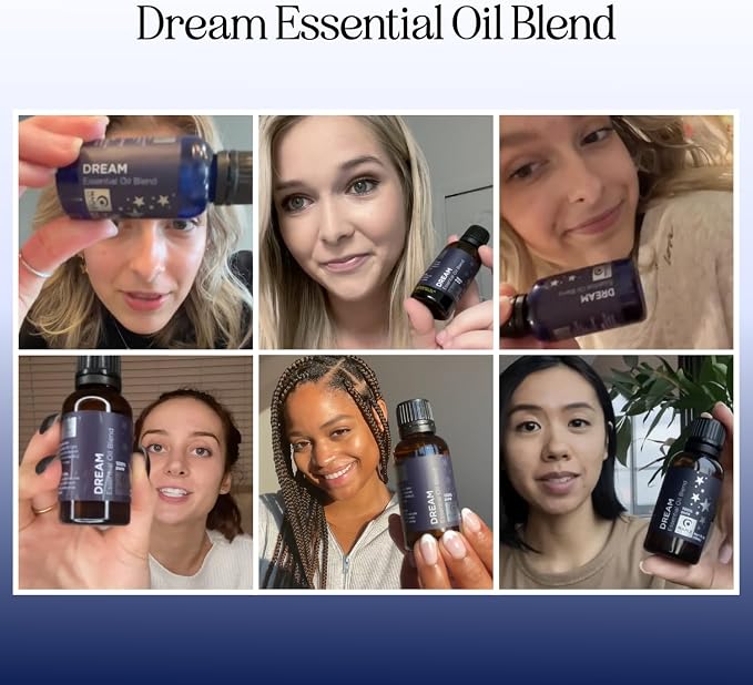 Sleep Essential Oil Blend for Diffuser - Dream Essential Oils for Diffusers Aromatherapy and Relaxation with Clary Sage Ylang-Ylang Roman Chamomile and Lavender for Sleep Time Support (4 Fl Oz)
