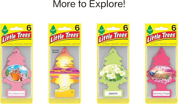 LITTLE TREES Air Fresheners Car Air Freshener. Hanging Tree Provides Long Lasting Scent for Auto or Home. Lavender, 24 Airs Fresheners (Pack of 6)