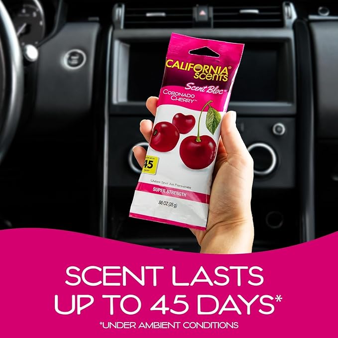California Scents Power Bloc Car Air Freshener,Coronado Cherry Scent,(Pack of 12)