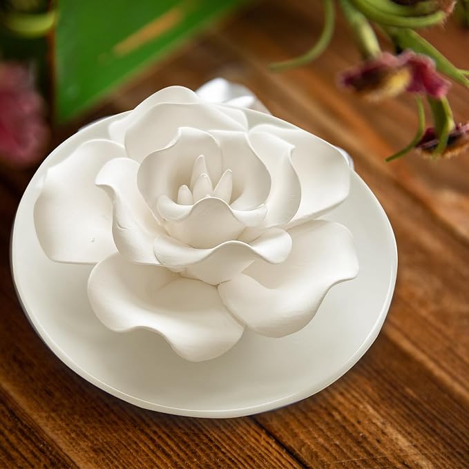 Passive Diffuser for Essential Oil-Ceramic Diffuser Non Electric Oil Diffusers for Small Mini Room, Desk Decorative, Bathroom (Impatiens)