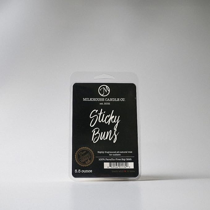 Milkhouse Candle Company Sticky Buns Soy Wax Melts - Cinnamon | Buttery Dough | Vanilla Sugar Scented - 5.5 oz, Hand-Poured, Made in the USA