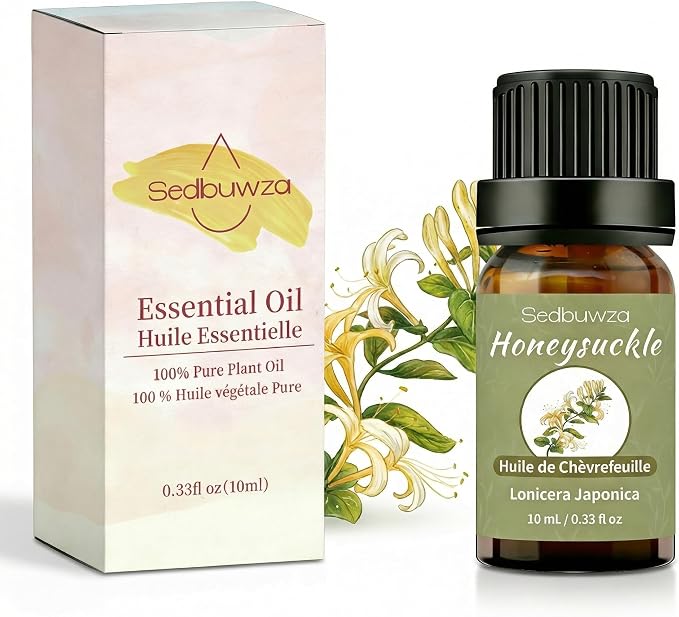 Sedbuwza Honeysuckle Essential Oil, Pure Organic Honeysuckle Fragrance Oil for Diffuser, Humidifier, Soap, Candle, Perfume