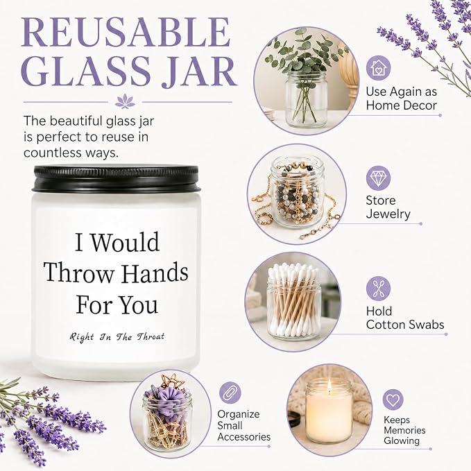 Birthday Gifts for Women, Funny Friendship Lavender Scented Candle 7 oz, Soy Wax Present for Best Friend, Sister, Coworker, Bestie, Her