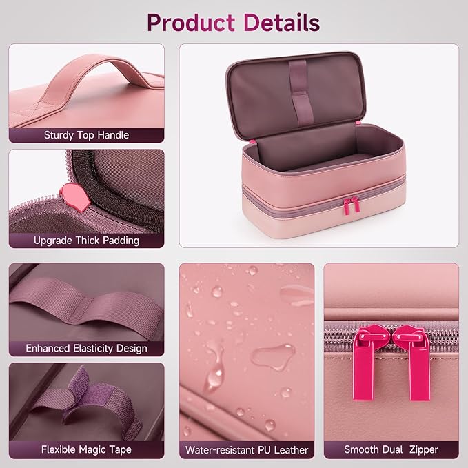 Adworte Travel Hair Dryer Case for Shark FlexFusion, Portable Hair Tools Bag, Double-Layer Storage Carrying Case for Shark FlexStyle Blow Dryer, FlexFusion & Fusion Air Straightener Attachments Holder