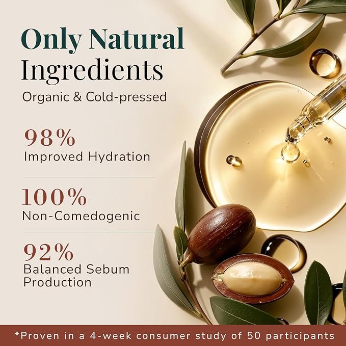 Ella & Eden 16 Oz Organic Jojoba Oil For Hair – USDA Certified – 100% Pure Cold-Pressed & Unrefined Moisturizer for Hair, Skin, Face & Nails, Hexane-Free Carrier Oil - Food Grade Plastic Bottle