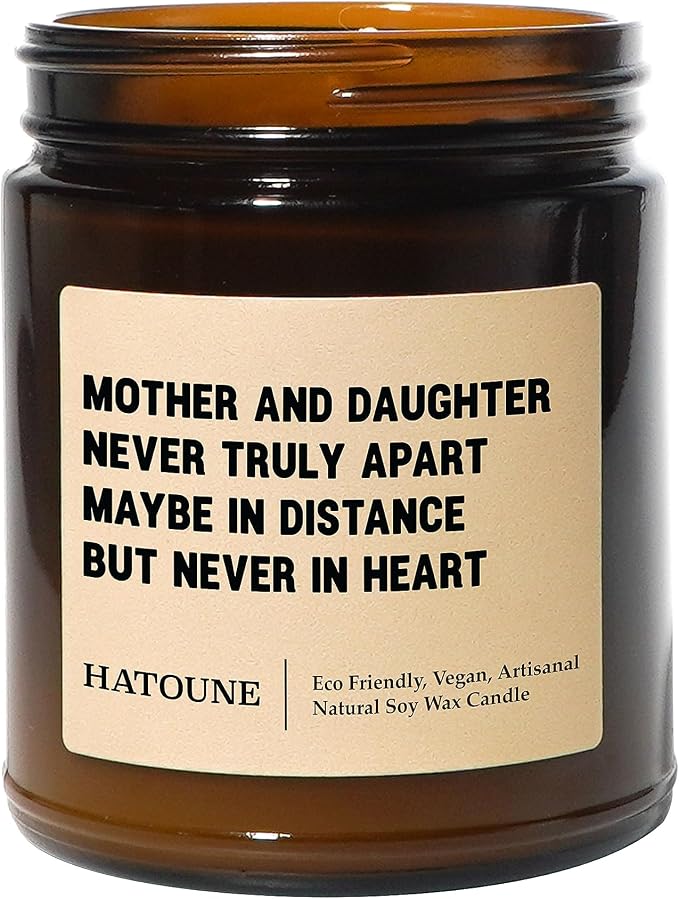 Lavender & Sage Scented Soy Candle, Mother and Daughter Never Truly Apart, Made in USA, Hand Crafted, 40-50 Hour Burn Time, 7.2 oz Amber Jar