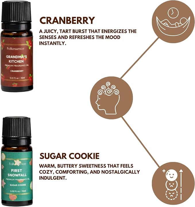Folkulture Essential Oil Set of 5 | Essential Oils for Diffusers for Home, Humidifiers, Aromatherapy | Peppermint, Cinnamon Fragrance Oils for Diffuser, Candle, Soap Making, Graduation Gifts