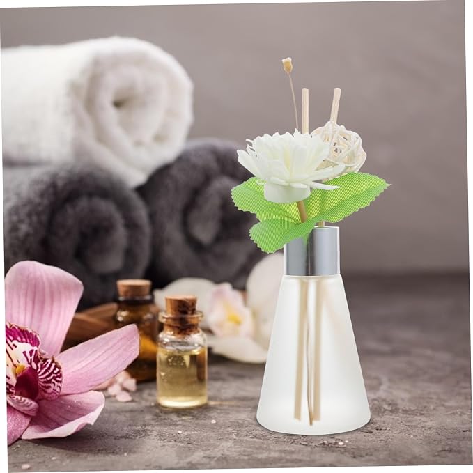 3pcs Decorative Diffuser Dried Flowers and Rattan Sticks for Home Fragrance Elegant Bottle for Bathroom Bedroom and Living Room Decor