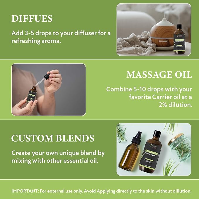 Essential Oil | Pure Aromatherapy Oil for Diffusers, Hair Growth, Skin, Scalp Care, Massage | Refreshing Hair Oil for Women & Men | Essential Oil for Diffuser (Lemongrass)