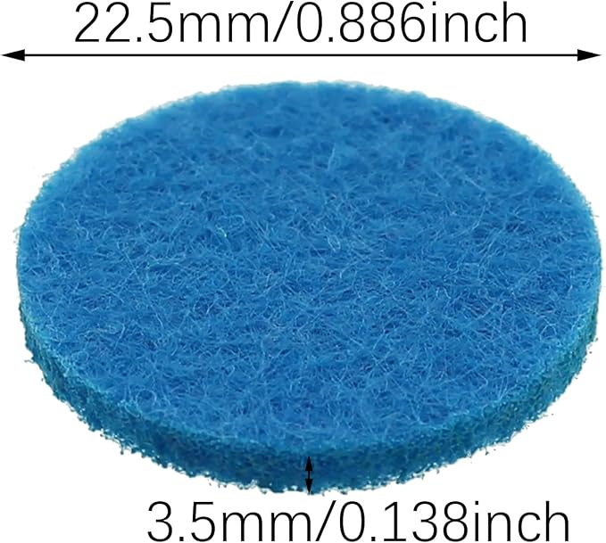 RLECS 100PCS 22.5mm Circular Cotton Pad Polyester Felt Fabric Essential Oil Diffuser Replacement Gasket Compatible with 30mm Bracelet Car Air Freshener Clip
