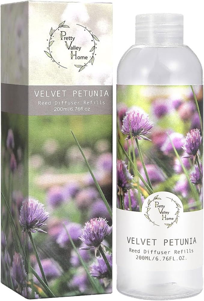 Reed Diffuser Refill, Velvet petunial 6.7 oz. Scented Oil for Reed Diffuser Home Fragrance for Bathroom, Bedroom, Office Decor