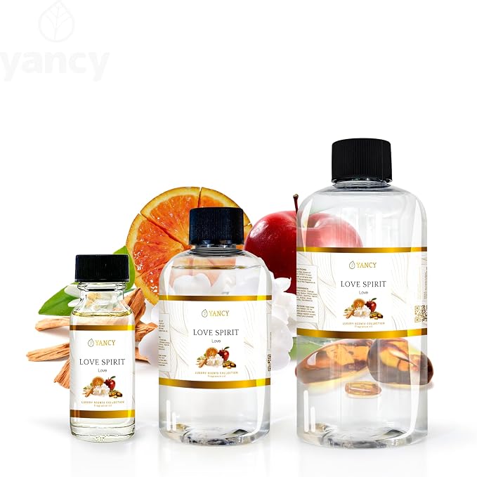 YANCY Love Spirit Luxury Collection Fragrance Oil (1/2 oz), Romantic and Airy Floral Scent, Ideal for Diffusers, Oil Burners & Aroma Lamps, Lighthearted Aroma for Loving Spaces