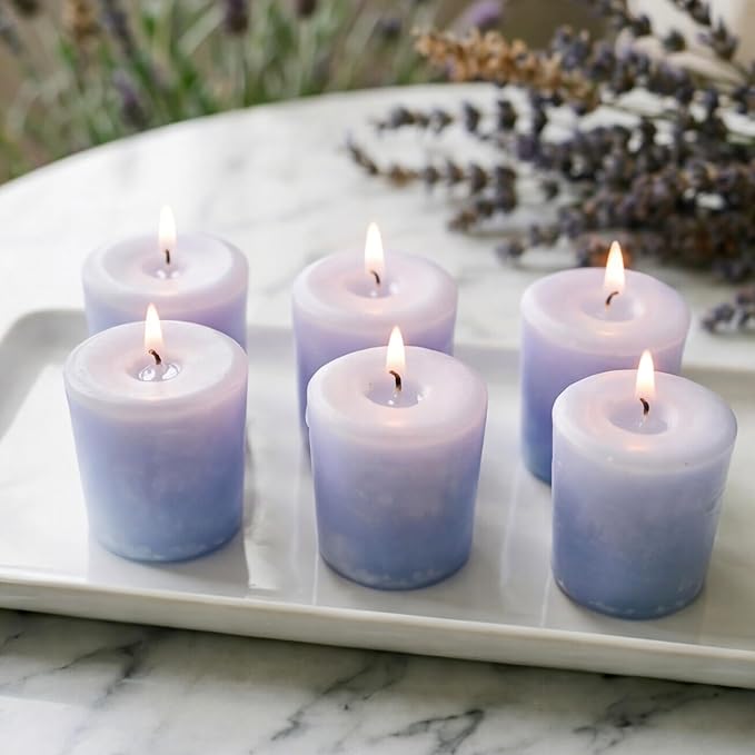 Aroma Naturals Votive Candles with Lavender, Tranquility, 6 Count