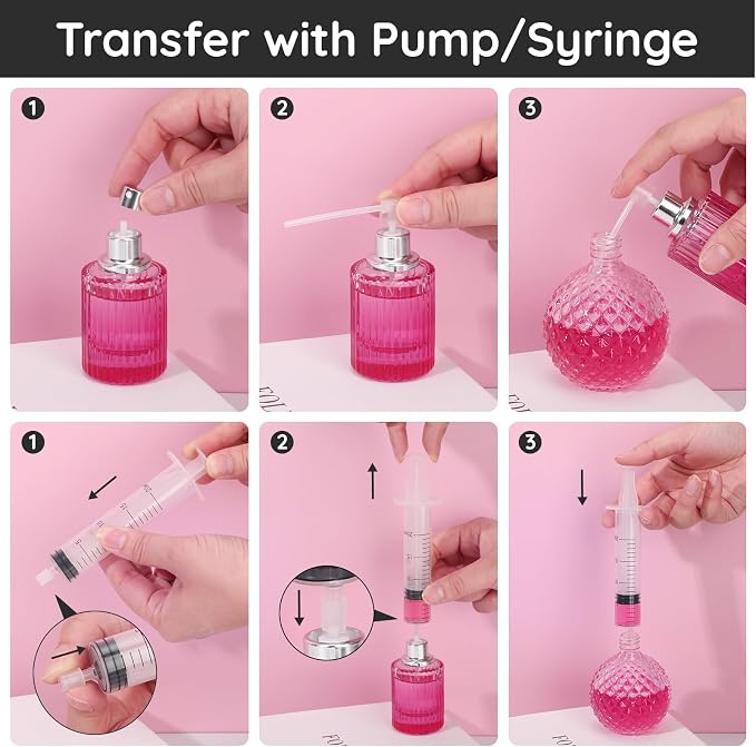 Segbeauty 20ml Perfume Refill Tool Kit, 8pcs Plastic Clear Perfume Dispenser Transfer Tool Set, 0.68oz Large Perfume Funnel Cosmetic Dispenser Pump Transfer Tool for Travel Refillable Perfume Atomizer