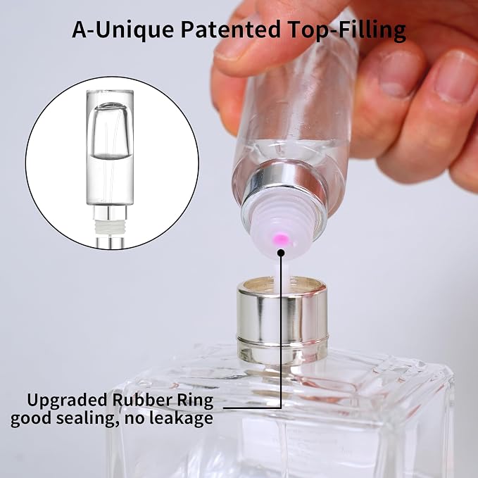 MUB 10ml Perfume Travel Refillable Atomizer Bottle Glass Unique Top-Filling Leak-Proof Spray Bottle Atomizer Sprayer for Perfume Cologne Mini Travel Size Empty Pocket Portable