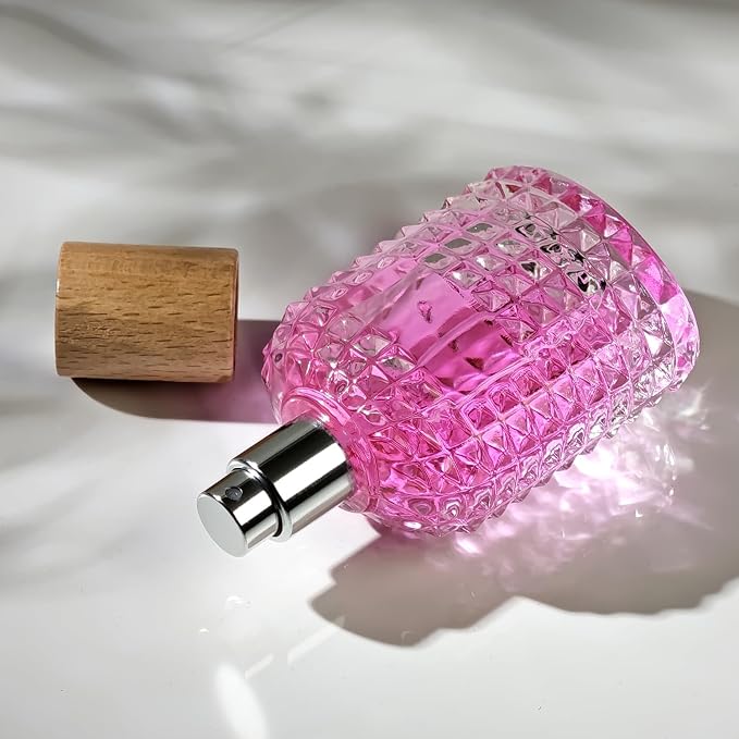 50ml/1.7 Oz Glass Spray Bottle Perfume Atomizer,Perfume Travel Refillable Spray Bottle Empty with 3 Kinds of Dispenser (A3)