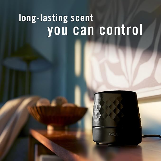Febreze Plug Scent Booster in Black, Continuous Scent Device Oil Diffuser, Compatible with Febreze Air Freshener Plug in Refills - Refills not Included