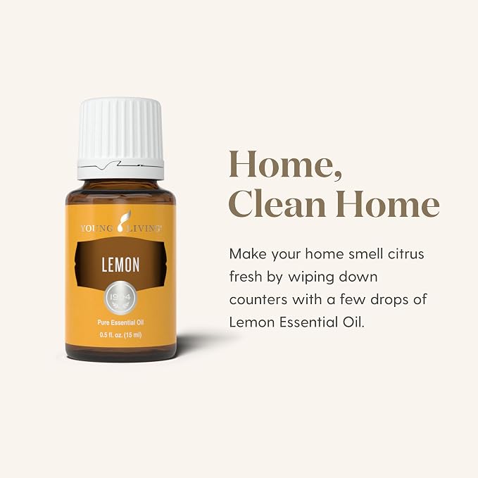Young Living Lemon Essential Oil | 15 ml | Premium Citrus Oil for Skin Care, Aromatherapy Diffusion & Household Use | Fresh, Zesty Citrus Scent for Authentic Fragrance