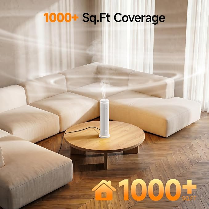 FEPPO Waterless Diffuser – Diffuser for Home, Hotel, Office | Essential Oil Diffuser Starter Kit with 5×20mL Hotel Scent Oils, 6 Scent Levels, 4 Timer Modes, Quiet Diffuser, 1000+ Sq Ft