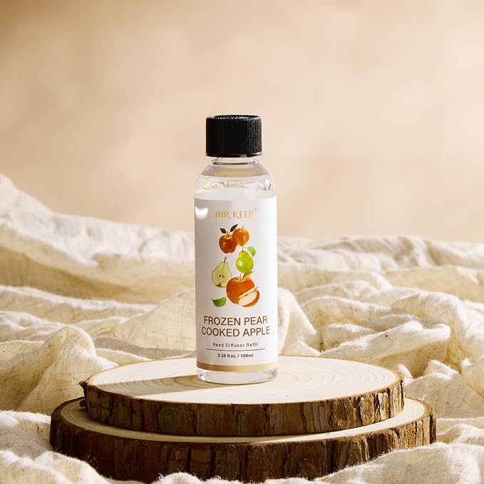 Airkeep Diffuser Oil Refill/Frozen Pear Cooked Apple/3.38oz（100ml/1 Pack/Scented Oil Refill for Diffuser Home Fragrance for Bedroom, Bathroom Office Home Decor