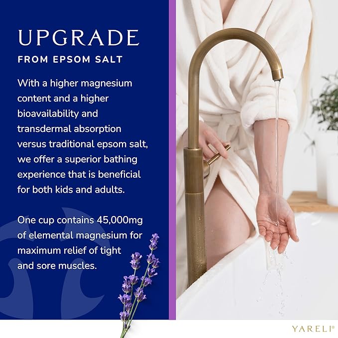 Yareli Magnesium Flakes Dead Sea Bath Soak, 5lb Lavender