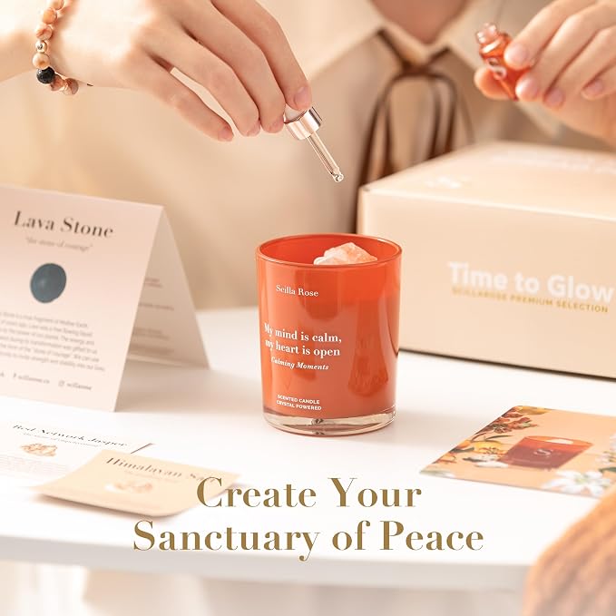 for Mom – Aromatherapy Bracelet & Crystal Candle Set, Luxury Relaxation Pamper Gift Box from Daughter, Son or Husband