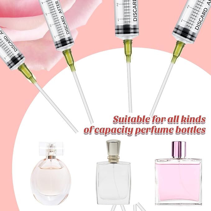 Geiserailie 6 Packs 5ml Perfume Refill Tools Kit, Perfume Syringe Refill Set with Plastic Tube, Mini Fragrance Transfer Tool for Travel Refillable Liquid, Cologne Fragrance Refilling (Clear)