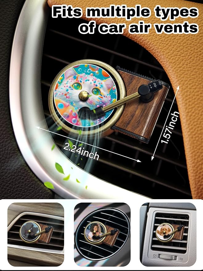Custom 12-Pack Record Player Air Fresheners - Personalized Photo Text Air Freshener with Record Player Vent Clip, Customized Vinyl Record Air Freshener for Car (Record Player - 12Pcs)