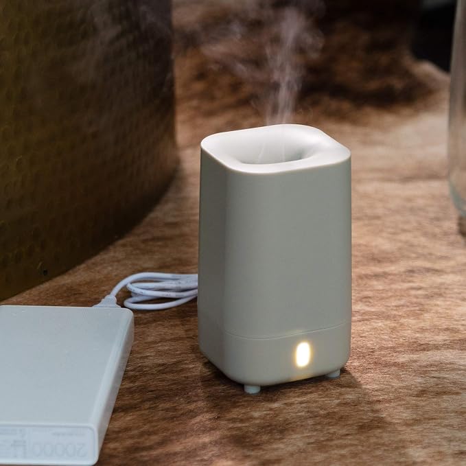 Serene House Ultrasonic Ranger Aromatherapy Essential Oil Cool Mist Diffuser – USB-Powered, Travel-Size Diffuser with Automatic Shut-Off – Grey, 60ml