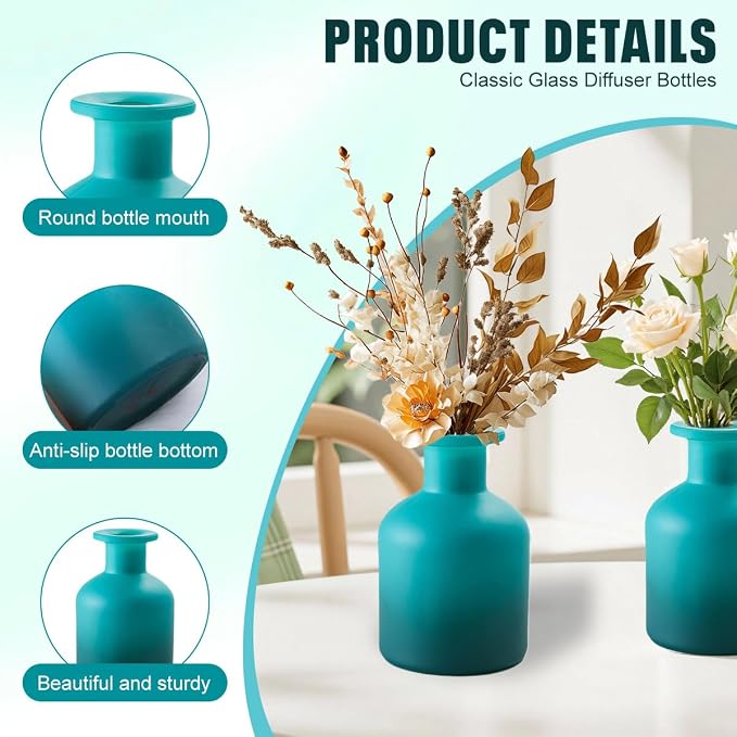 Ericotry 150ml/5oz Glass Diffuser Bottle - Blue Gradient - DIY Reed Diffuser - Essential Oils Container - Gift (1PCS)