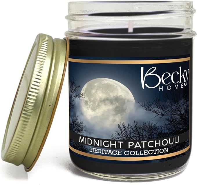 8oz Patchouli Scented Candles for Home, 45 Hrs Soy Wax Candle for Stress Relief, House Aromatherapy Candle Fall Gifts for Men and Women