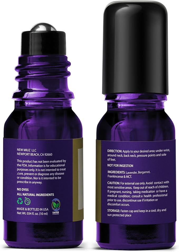 Sleep Well Roll On Essential Oil Anti Stress Calming Aromatherapy Stick Blend Lavender Bergamot Frankincense Destress Relaxation Stress Gift for Women