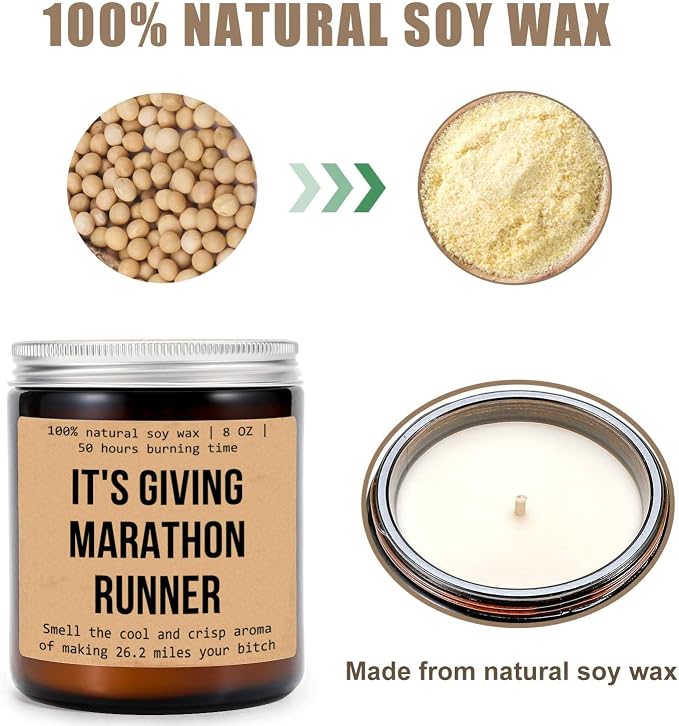 It's Giving Marathon Runner Candle - Marathon Decoration - Gift for Him/Her